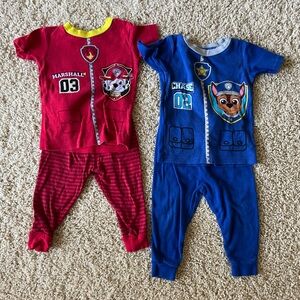 2 Kids Paw Patrol Pajama Set 18m - Red and Blue